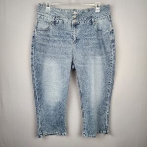 Suazanne Betro Crop Jeans High Rise Split Hem Sz 20